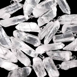 Clear Quartz Rough Terminated Point Wire Wrapped Pendant | Crystal Factory