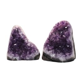 Amethyst Crystal Geode Specimen Set 2 Pieces DV225