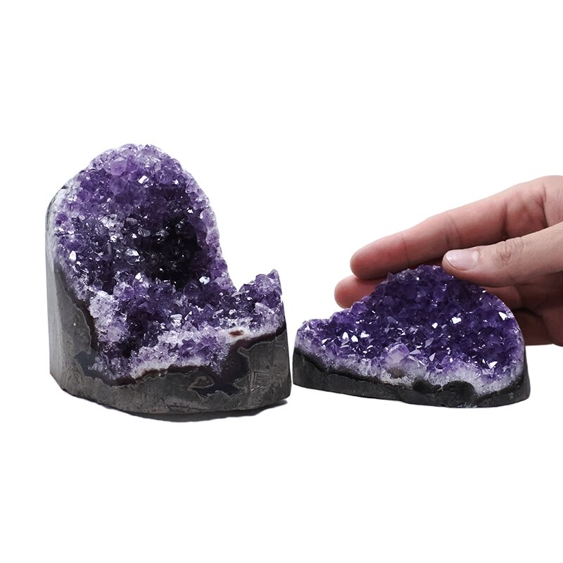 1.9kg Amethyst Crystal Geode Specimen Set 2 Pieces DV235 4 Amethyst Crystal Geode Specimen Set 2 Pieces DV235 | Crystal Factory