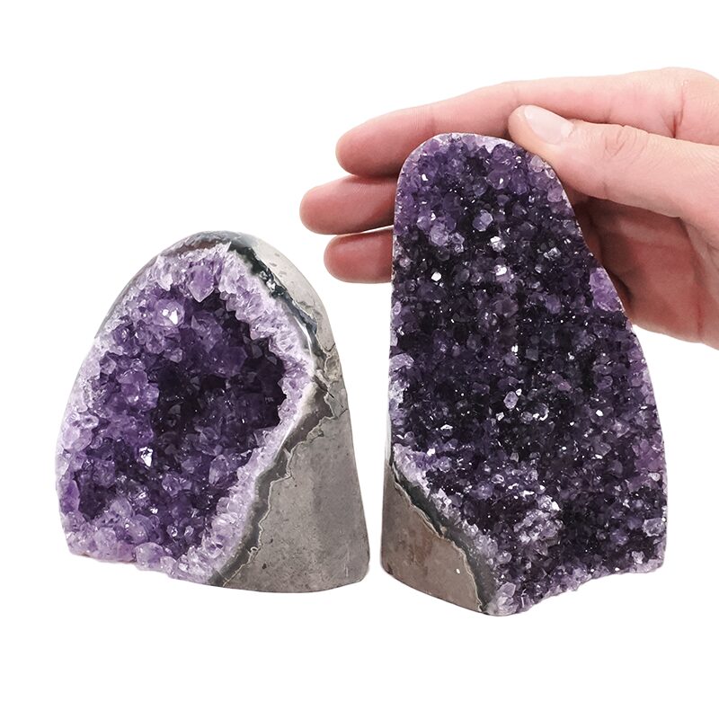 1.4kg Amethyst Crystal Geode Specimen Set 2 Pieces DV246 4 Amethyst Crystal Geode Specimen Set 2 Pieces DV246 | Crystal Factory