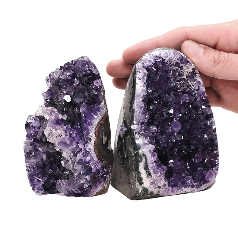 1.4kg Amethyst Crystal Geode Specimen Set 2 Pieces DV247 4 Amethyst Crystal Geode Specimen Set 2 Pieces DV247 | Crystal Factory