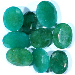 Emerald Faceted Stones Parcel 9 pieces DV194 | Crystal Factory