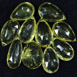Lemon Quartz Faceted Stones Parcel – 10 pieces DV173 | Crystal Factory