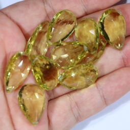 Lemon Quartz Faceted Stones Parcel – 10 pieces DV173 | Crystal Factory