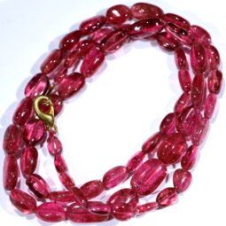 Natural Pink Tourmaline Beads Necklace DV221 | Crystal Factory