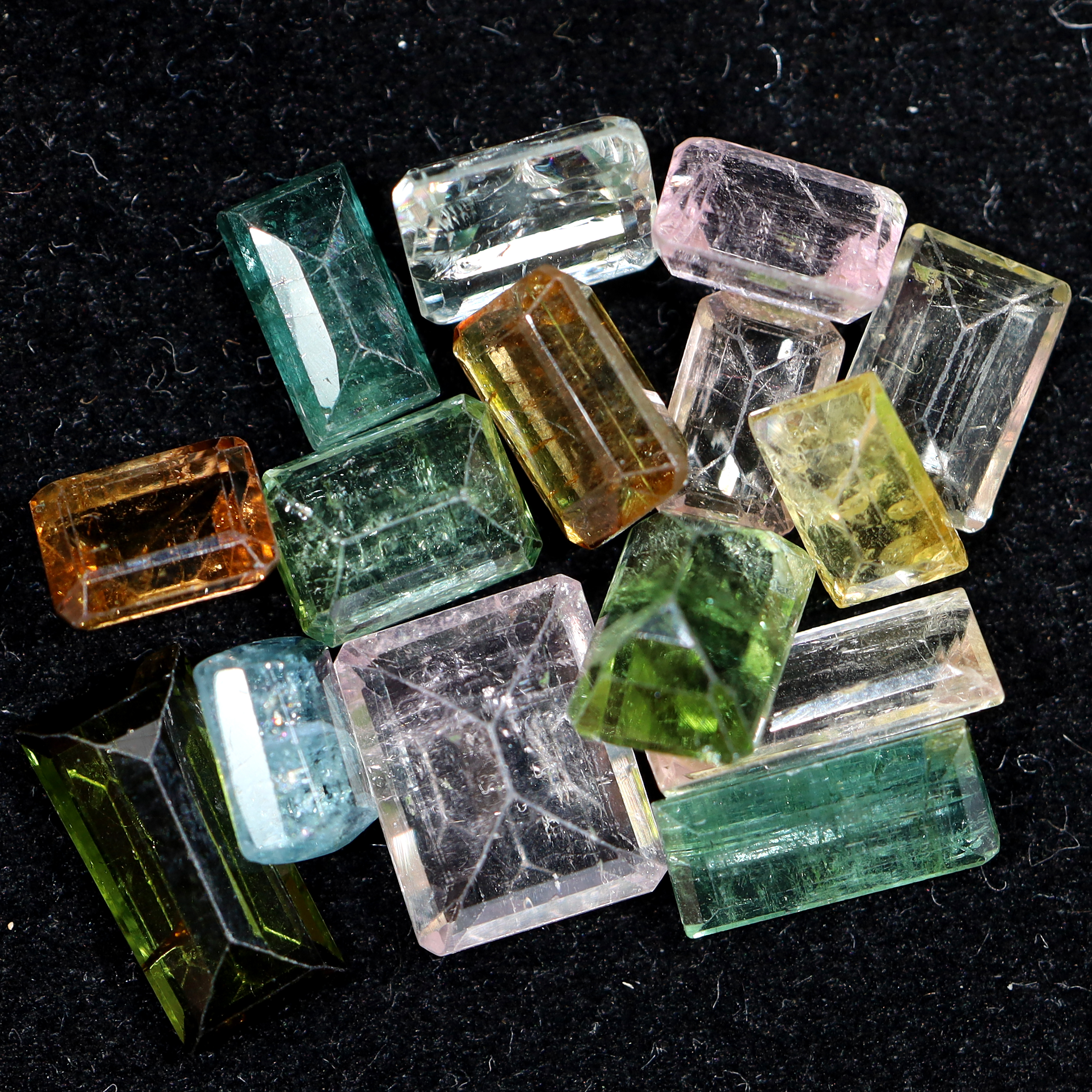 Natural Tourmaline Rectangle Faceted Crystal Stones Parcel 15 pieces DV219 3 Natural Tourmaline Rectangle Faceted Crystal Stones Parcel 15 pieces DV219 | Crystal Factory