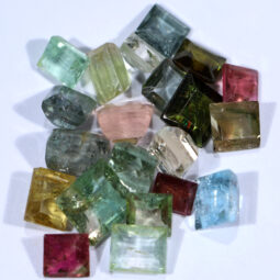 Natural Tourmaline Square Faceted Crystal Stones Parcel 20 pieces DV215 | Crystal Factory
