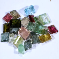 Natural Tourmaline Square Faceted Crystal Stones Parcel 20 pieces DV215 | Crystal Factory