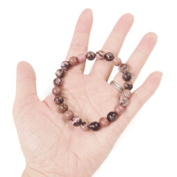 Rhodonite Round Beads Bracelet | Crystal Factory