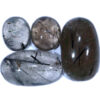 Tourmalinated Quartz Cabochon Stones Parcel 4 Pieces DV178 | Crystal Factory