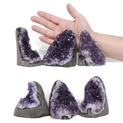 Amethyst Polished Crystal Geode Specimen Set 6 Pieces S1486 | Crystal Factory