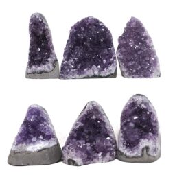 Amethyst Polished Crystal Geode Specimen Set 6 Pieces S1486 | Crystal Factory