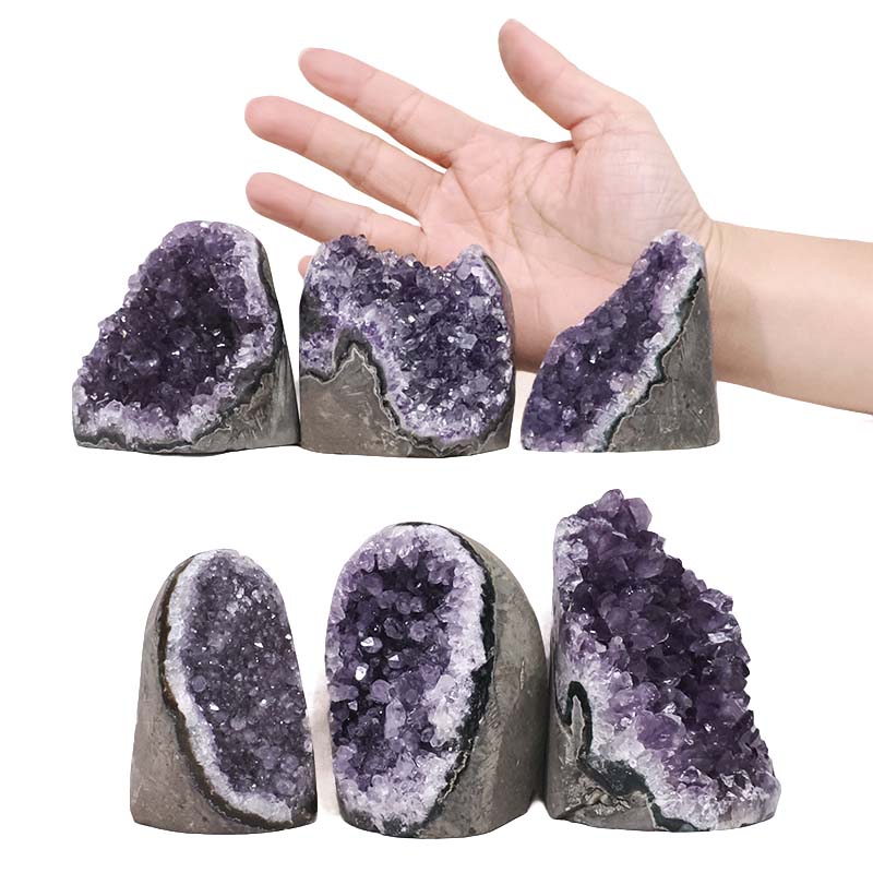 2.11kg Amethyst Polished Crystal Geode Specimen Set 6 Pieces S1487 4 Amethyst Polished Crystal Geode Specimen Set 6 Pieces S1487 | Crystal Factory