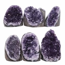 Amethyst Polished Crystal Geode Specimen Set 6 Pieces S1487 | Crystal Factory