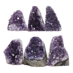 Amethyst Polished Crystal Geode Specimen Set 6 Pieces S1488 | Crystal Factory