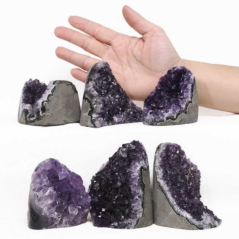 2.13kg Amethyst Polished Crystal Geode Specimen Set 6 Pieces S1489 4 Amethyst Polished Crystal Geode Specimen Set 6 Pieces S1489 | Crystal Factory