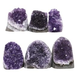 Amethyst Polished Crystal Geode Specimen Set 6 Pieces S1490 | Crystal Factory
