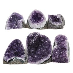 Amethyst Polished Crystal Geode Specimen Set 6 Pieces S1492 | Crystal Factory