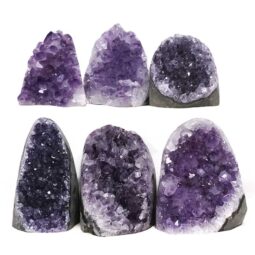 Amethyst Polished Crystal Geode Specimen Set 6 Pieces S1493 | Crystal Factory