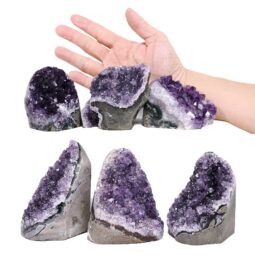 Amethyst Polished Crystal Geode Specimen Set 6 Pieces S1494 | Crystal Factory