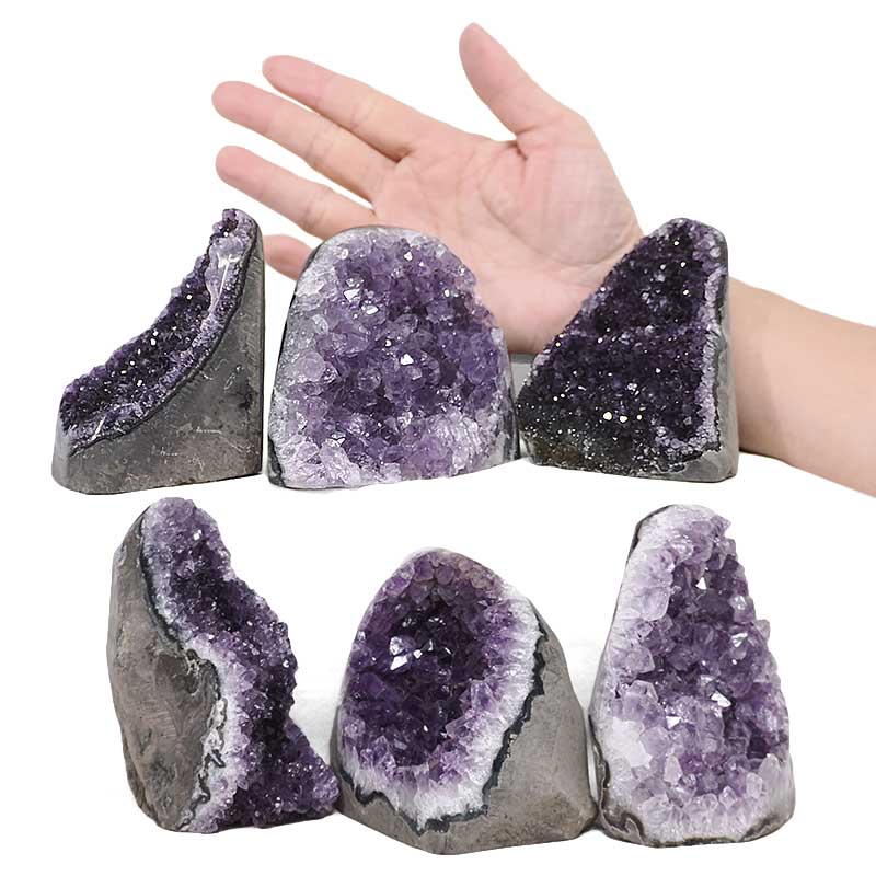2.87kg Amethyst Polished Crystal Geode Specimen Set 6 Pieces S1495 4 Amethyst Polished Crystal Geode Specimen Set 6 Pieces S1495 | Crystal Factory