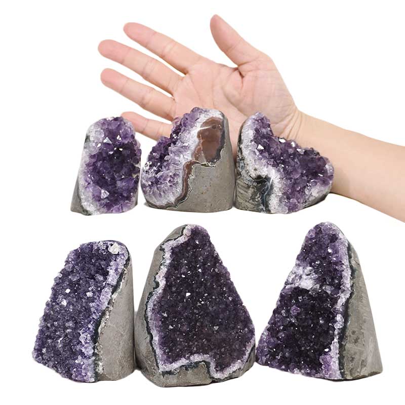 2.56kg Amethyst Polished Crystal Geode Specimen Set 6 Pieces S1496 4 Amethyst Polished Crystal Geode Specimen Set 6 Pieces S1496 | Crystal Factory