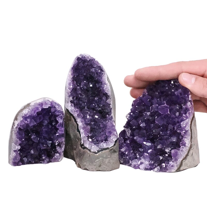 1.5kg Amethyst Crystal Geode Specimen Set 3 Pieces DN2009 4 Amethyst Crystal Geode Specimen Set 3 Pieces DN2009 | Crystal Factory