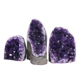 Amethyst Crystal Geode Specimen Set 3 Pieces DN2009 | Crystal Factory