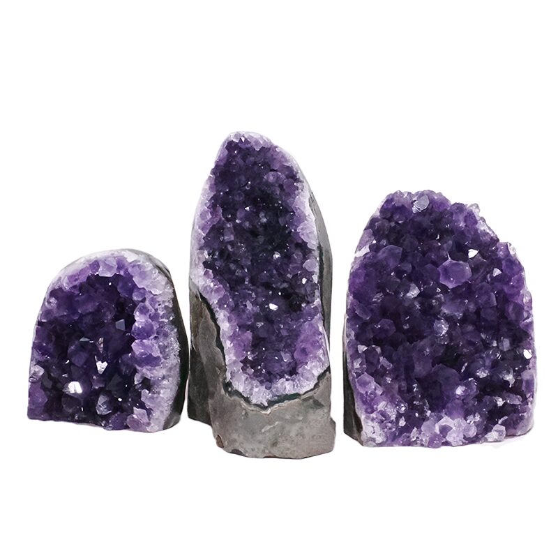 1.5kg Amethyst Crystal Geode Specimen Set 3 Pieces DN2009 3 Amethyst Crystal Geode Specimen Set 3 Pieces DN2009 | Crystal Factory