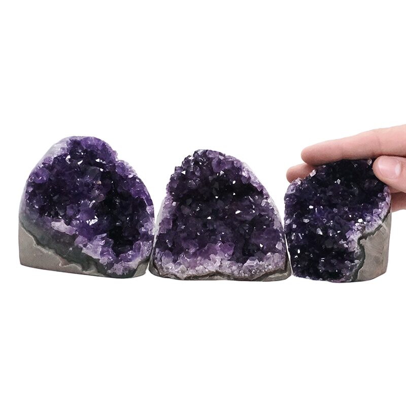 1.6kg Amethyst Crystal Geode Specimen Set 3 Pieces DN2010 4 Amethyst Crystal Geode Specimen Set 3 Pieces DN2010 | Crystal Factory
