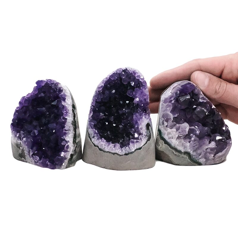 1.5kg Amethyst Crystal Geode Specimen Set 3 Pieces DN2011 4 Amethyst Crystal Geode Specimen Set 3 Pieces DN2011 | Crystal Factory