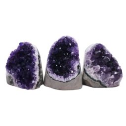 Amethyst Crystal Geode Specimen Set 3 Pieces DN2011 | Crystal Factory