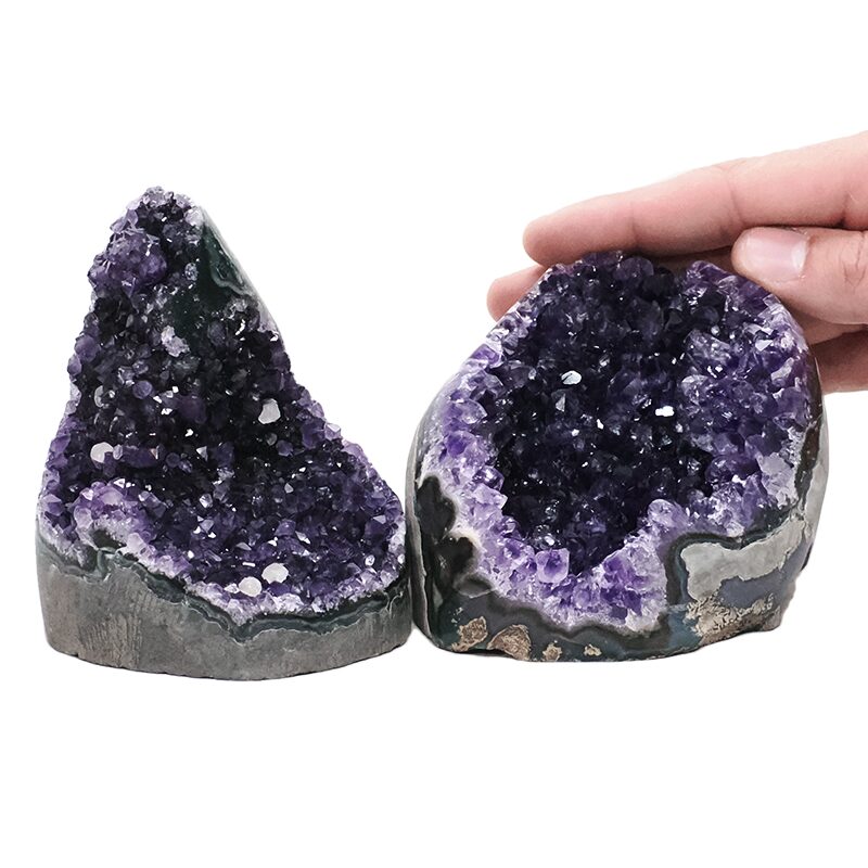 1.3kg Amethyst Crystal Geode Specimen Set 2 Pieces DV295 4 Amethyst Crystal Geode Specimen Set 2 Pieces DV295 | Crystal Factory
