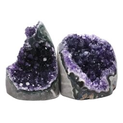 Amethyst Crystal Geode Specimen Set 2 Pieces DV295 | Crystal Factory