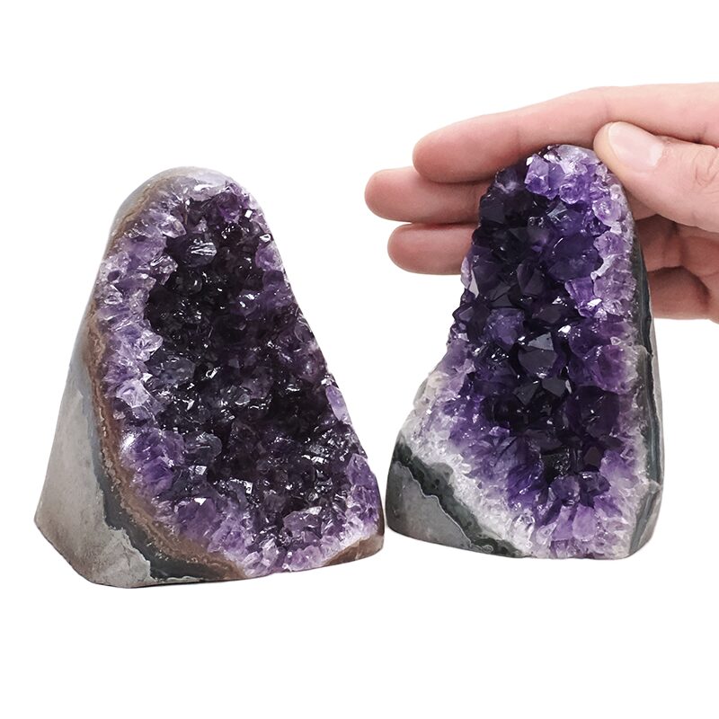 1.3kg Amethyst Crystal Geode Specimen Set 2 Pieces DV258 4 Amethyst Crystal Geode Specimen Set 2 Pieces DV258 | Crystal Factory