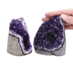 Amethyst Crystal Geode Specimen Set 2 Pieces DV263 | Crystal Factory