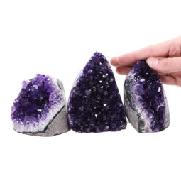 Amethyst Crystal Geode Specimen Set 3 Pieces DV269 | Crystal Factory
