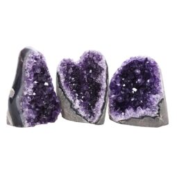 Amethyst Crystal Geode Specimen Set 3 Pieces DV270 | Crystal Factory