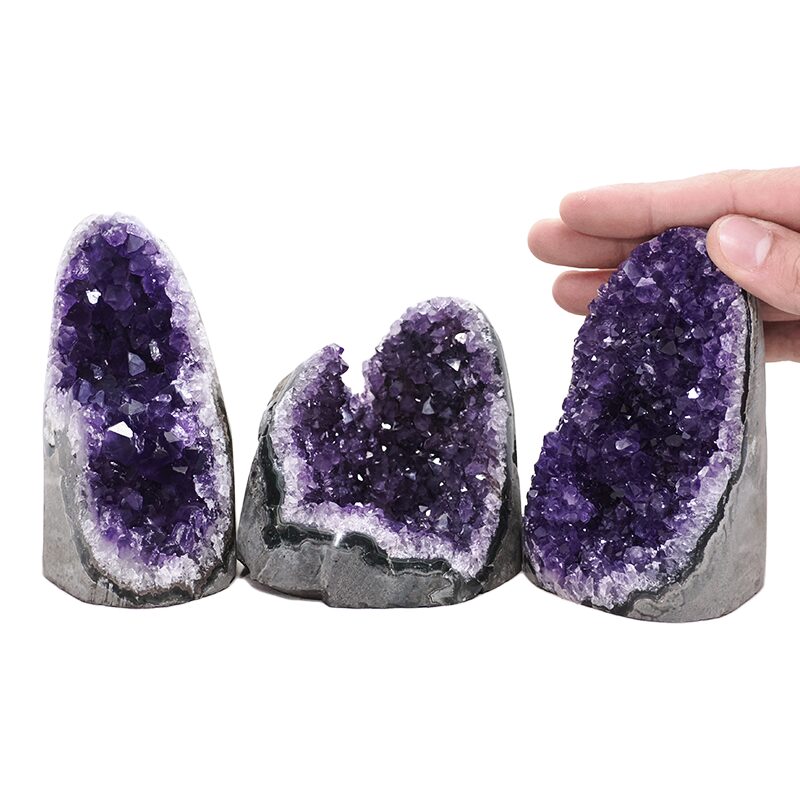 1.5kg Amethyst Crystal Geode Specimen Set 3 Pieces DV273 4 Amethyst Crystal Geode Specimen Set 3 Pieces DV273 | Crystal Factory