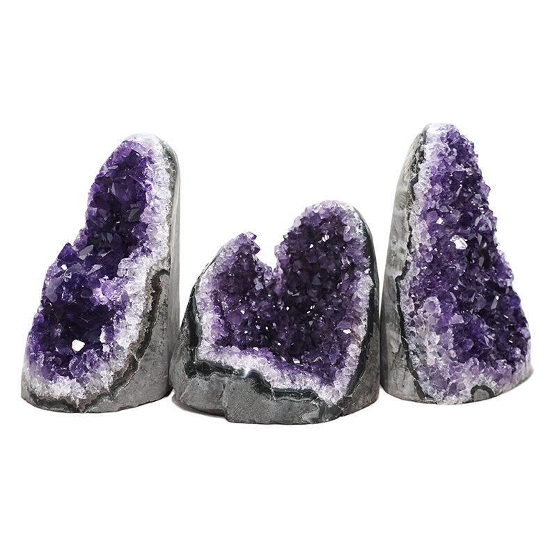 1.5kg Amethyst Crystal Geode Specimen Set 3 Pieces DV273 3 Amethyst Crystal Geode Specimen Set 3 Pieces DV273 | Crystal Factory