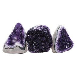 Amethyst Crystal Geode Specimen Set 3 Pieces DV274 | Crystal Factory