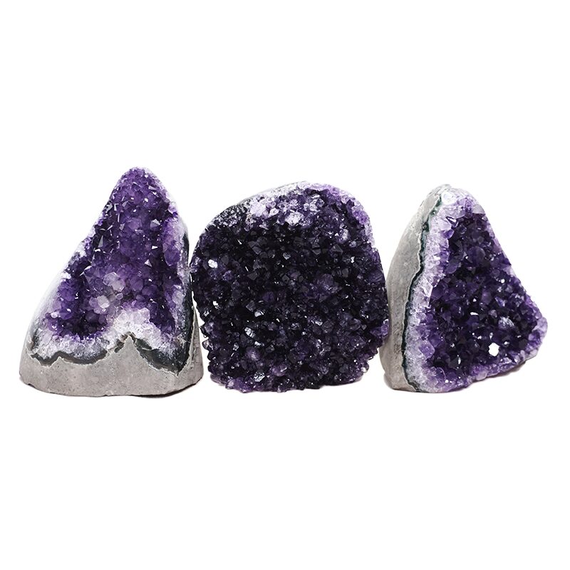 1.4kg Amethyst Crystal Geode Specimen Set 3 Pieces DV274 3 Amethyst Crystal Geode Specimen Set 3 Pieces DV274 | Crystal Factory