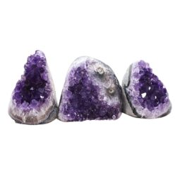 Amethyst Crystal Geode Specimen Set 3 Pieces DV275 | Crystal Factory