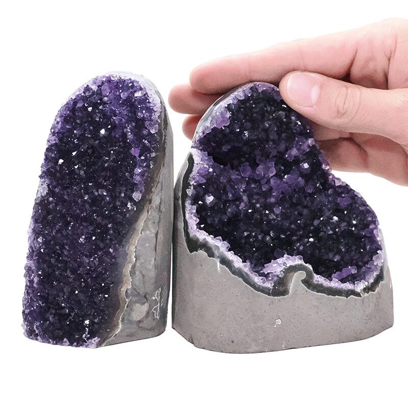 1.7kg Amethyst Crystal Geode Specimen Set 2 Pieces DV286 4 Amethyst Crystal Geode Specimen Set 2 Pieces DV286 | Crystal Factory
