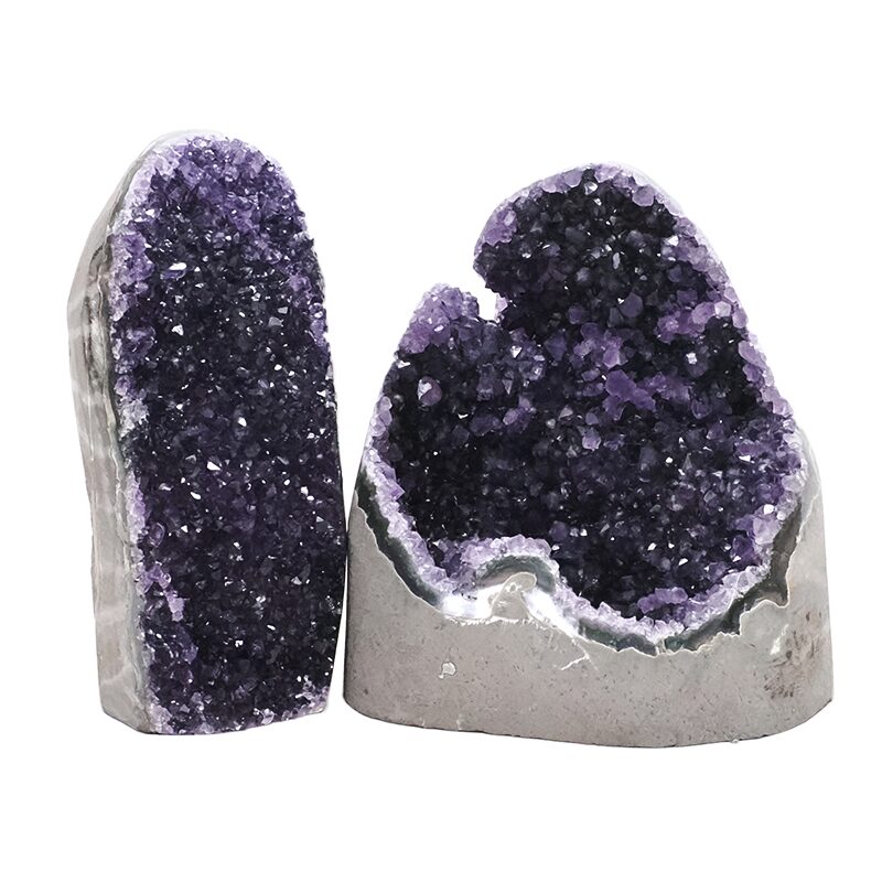 1.7kg Amethyst Crystal Geode Specimen Set 2 Pieces DV286 3 Amethyst Crystal Geode Specimen Set 2 Pieces DV286 | Crystal Factory