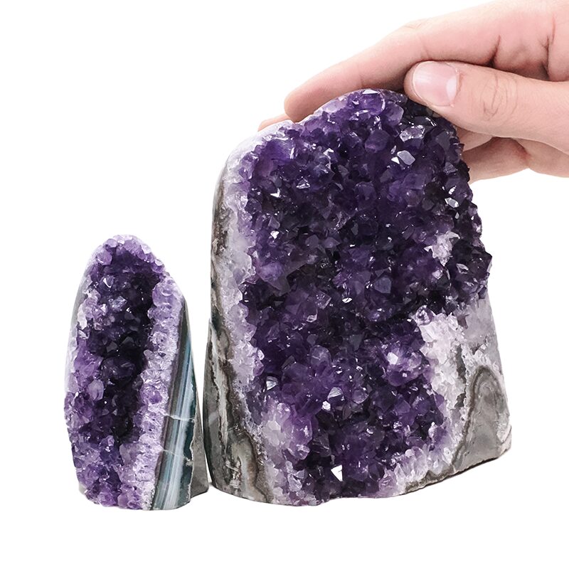 1.3kg Amethyst Crystal Geode Specimen Set 2 Pieces DV288 4 Amethyst Crystal Geode Specimen Set 2 Pieces DV288 | Crystal Factory