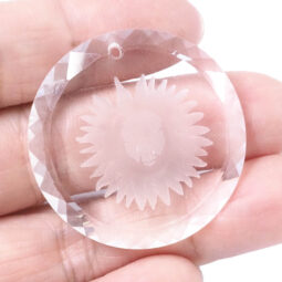High Class Crystal Engraved - Sun Face | Crystal Factory
