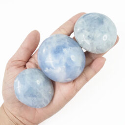 Madagascar Blue Calcite Palm Stones 500g Parcel | Crystal Factory