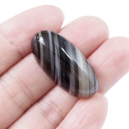 Natural Banded Agate Cabochon Oval Stone | Crystal Factory