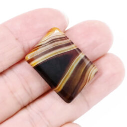 Natural Banded Agate Rectangle Cabochon Gemstone | Crystal Factory